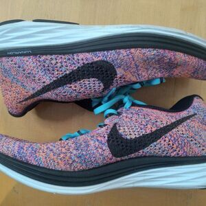 Nike Flyknit Lunar 3 Rainbow Running Shoes Athletic Women
